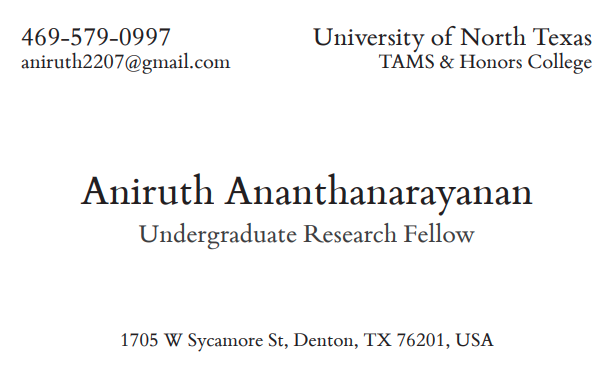 Business card front